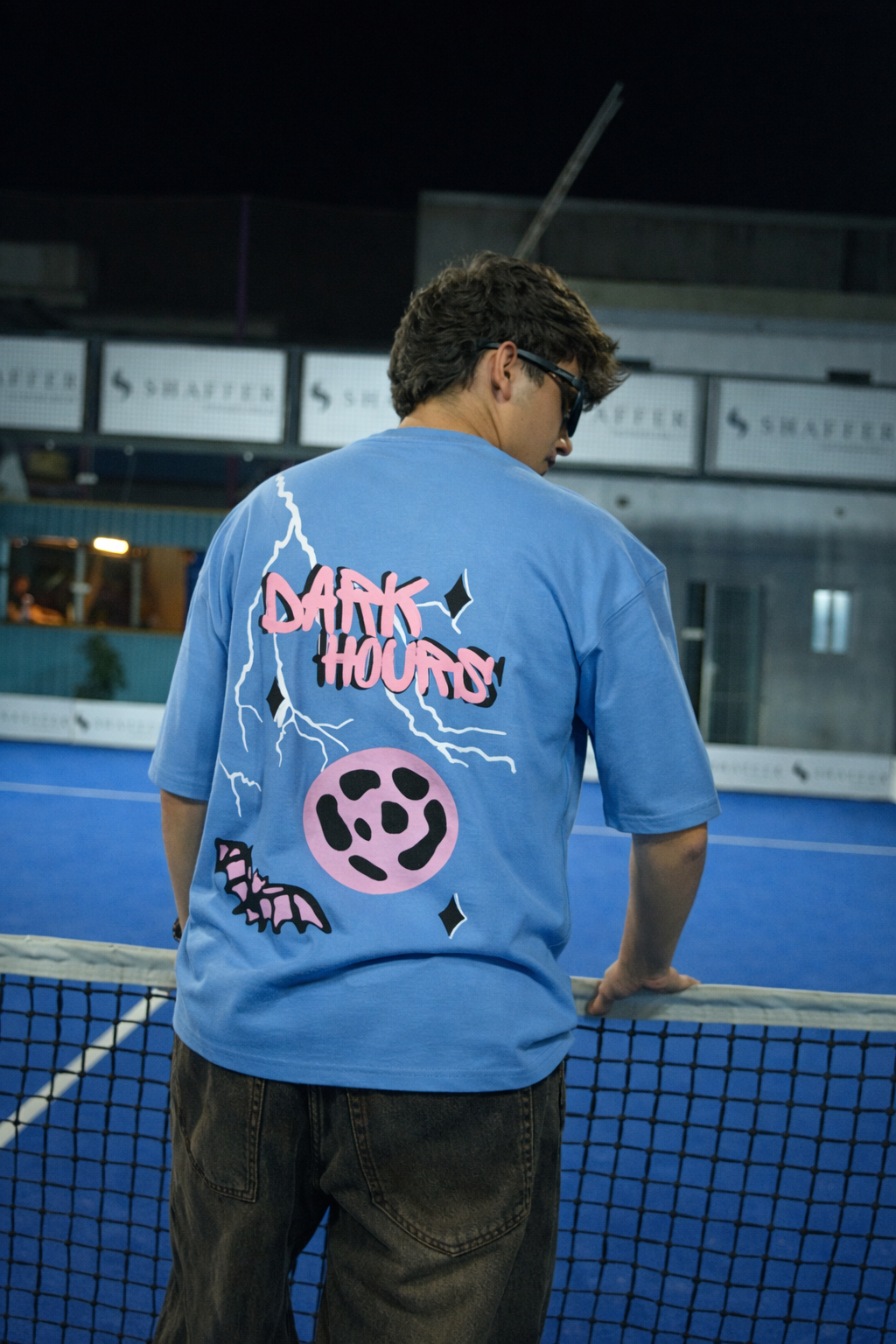 Dark Hours Oversized Tee - Blue