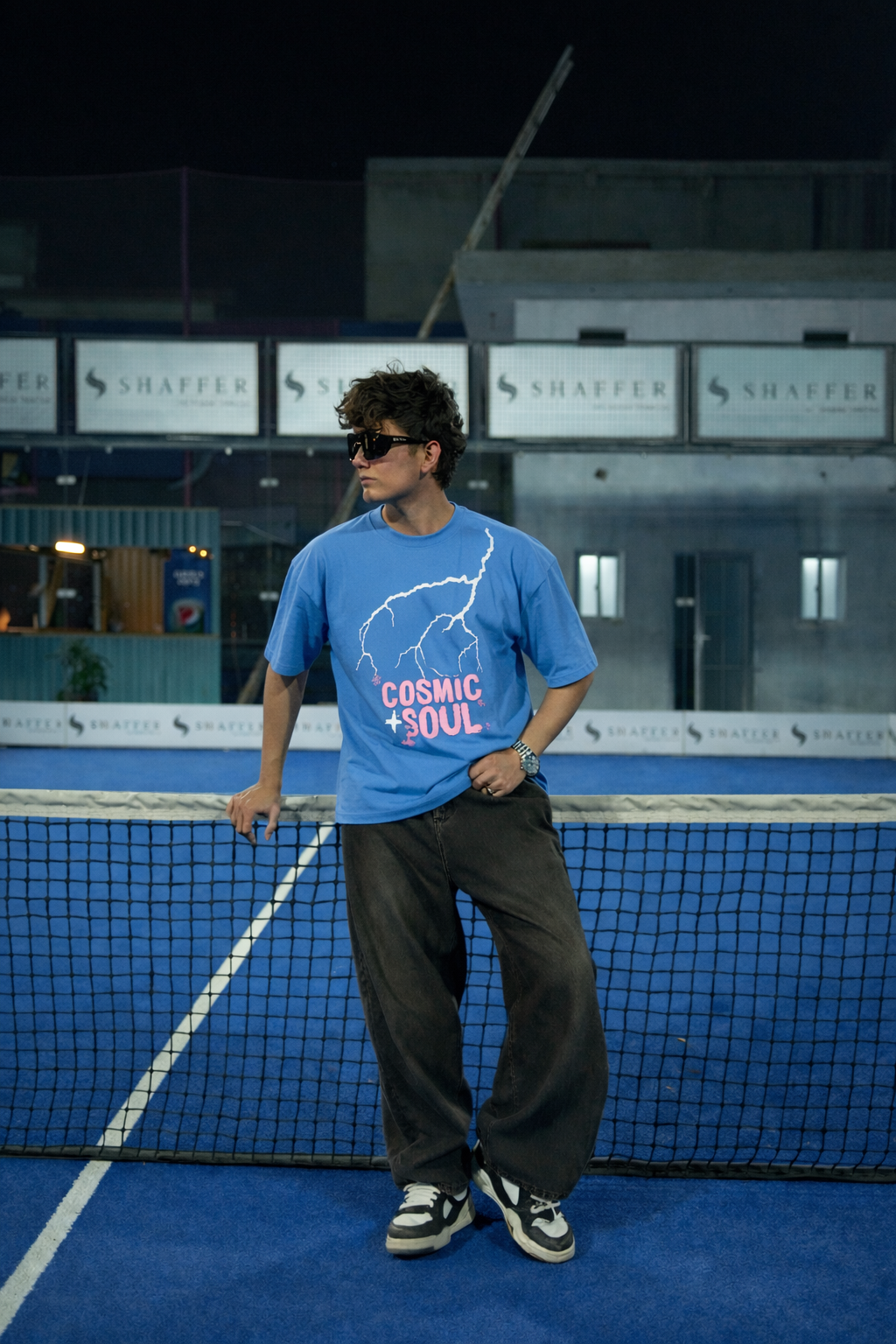 Dark Hours Oversized Tee - Blue