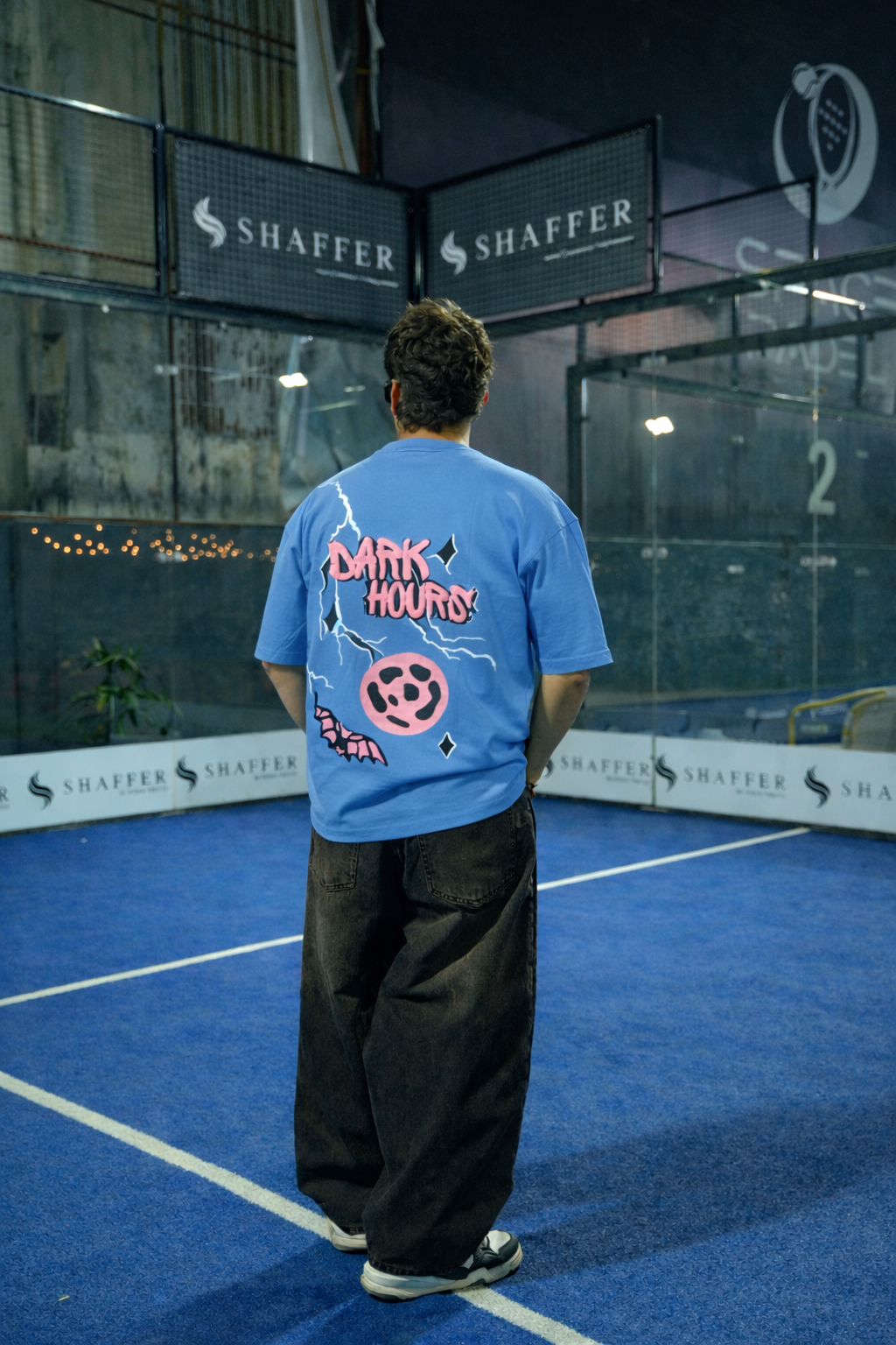 Dark Hours Oversized Tee - Blue