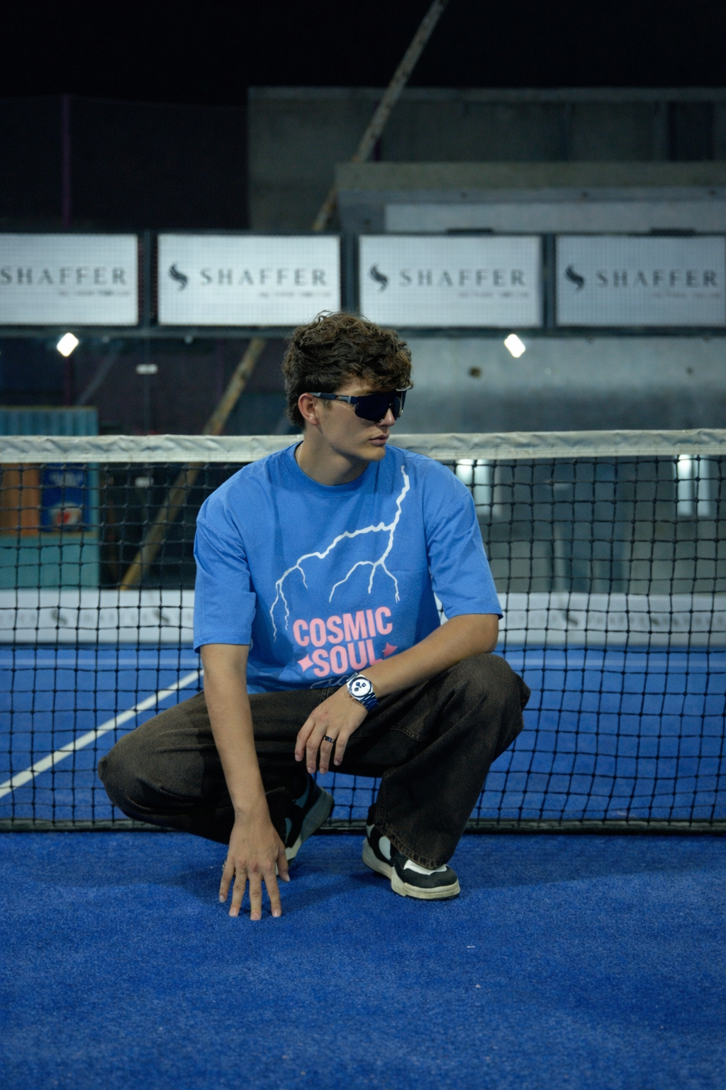 Dark Hours Oversized Tee - Blue