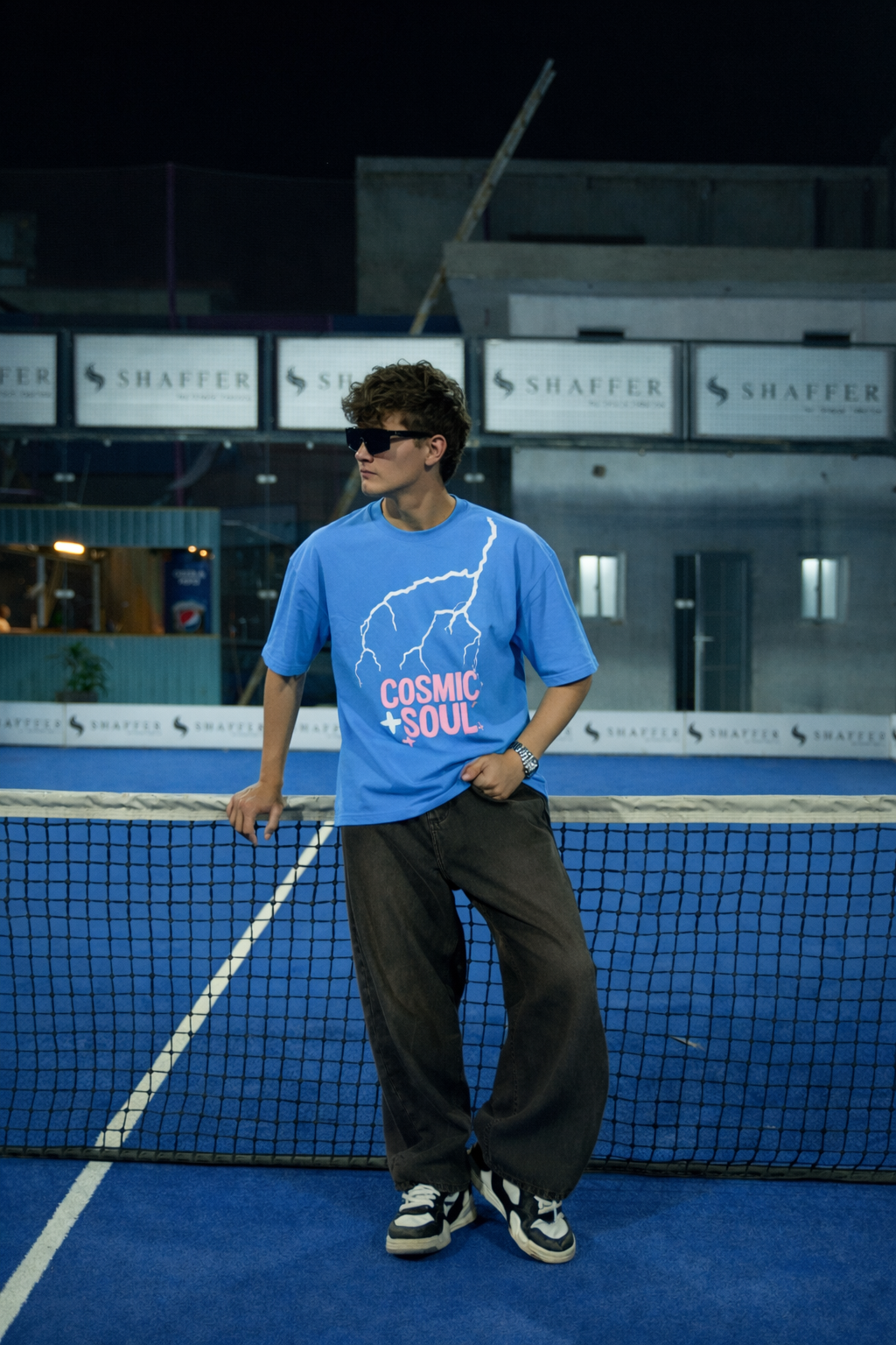 Dark Hours Oversized Tee - Blue