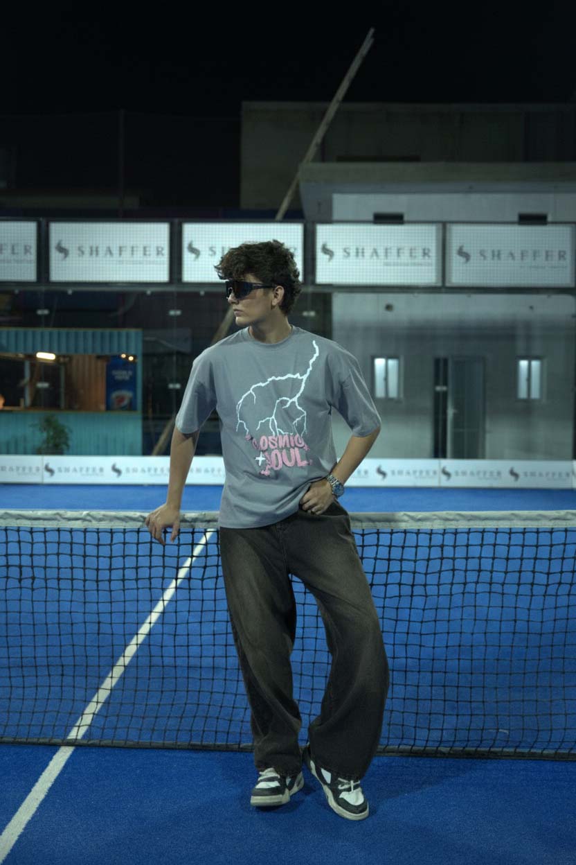 Dark Hours Oversized Tee - Grey