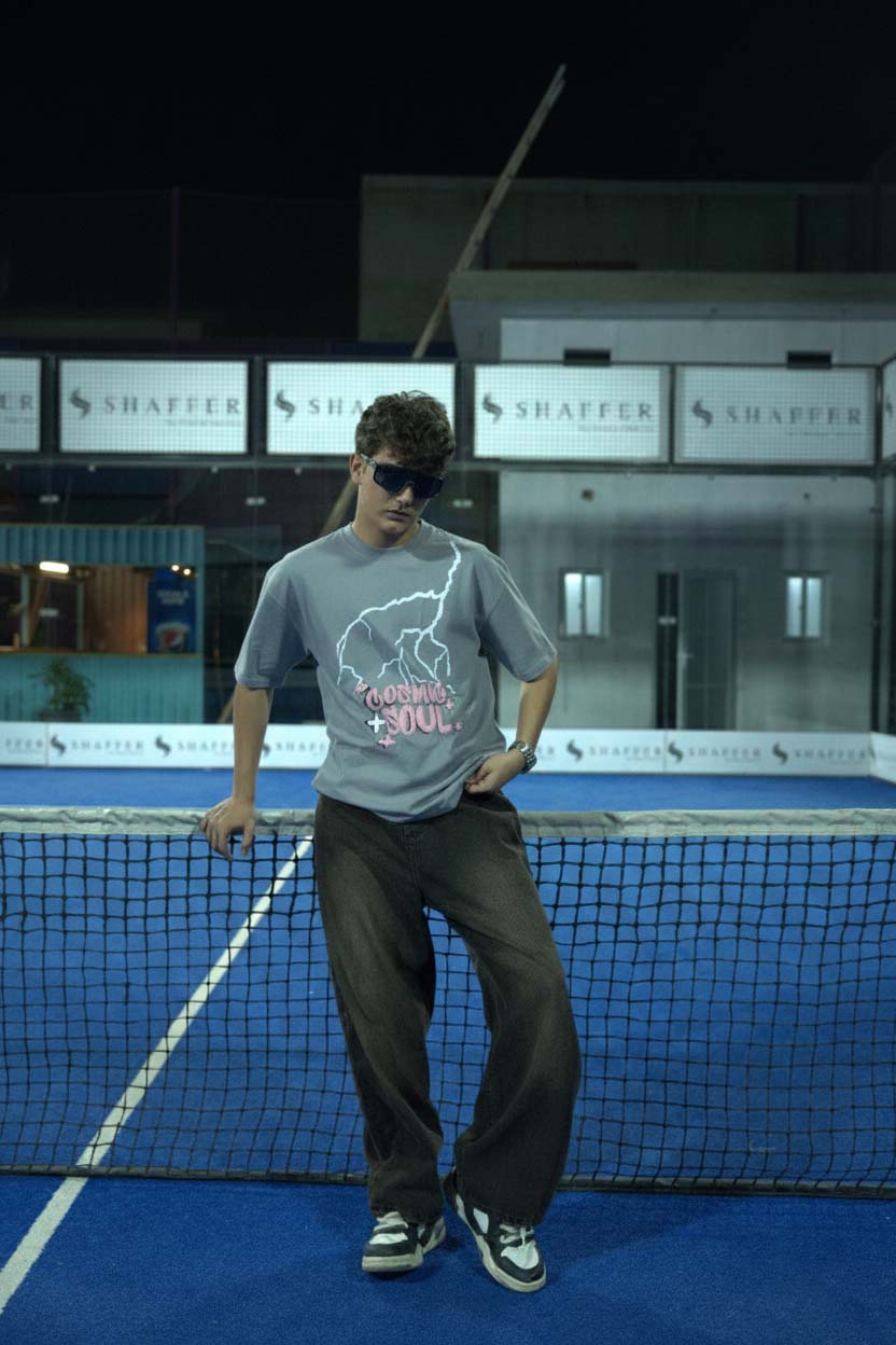 Dark Hours Oversized Tee - Grey