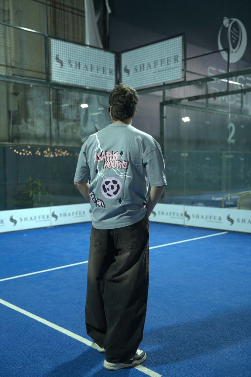 Dark Hours Oversized Tee - Grey